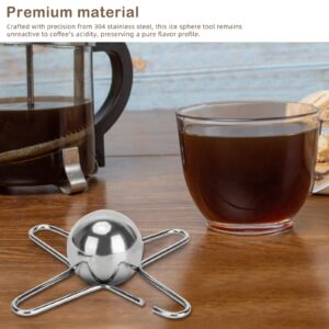 WEIGUZC Coffee Cooling Tool with Reusable Stainless Steel Ice Sphere - Unlock Coffee True Flavors, Also Ideal for Bourbon, Scotch, and Cocktails - 40mm Round Shape (1)