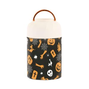 halloween symbol kids womens insulated food jar container with spoon 17oz/500ml insulated lunch box stainless steel vacuum portable insulated containers for hot/cold food