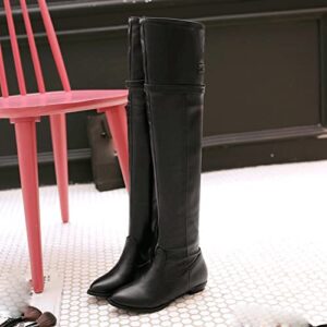 sparkly boots, solid side zipper knee high boots flat bottom flat heel in fall winter women's ankle boots & booties booties