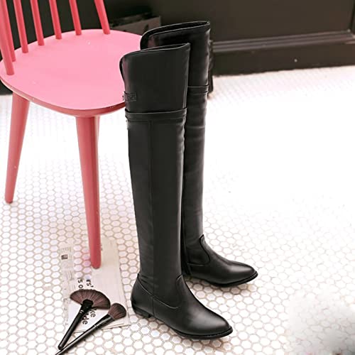 sparkly boots, solid side zipper knee high boots flat bottom flat heel in fall winter women's ankle boots & booties booties