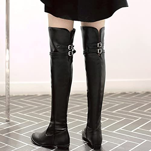 sparkly boots, solid side zipper knee high boots flat bottom flat heel in fall winter women's ankle boots & booties booties