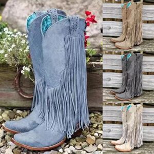 heel pointed toe, plus size winter chunky heel fringe boots high heel boots tall boots heeled boots dance heels for women