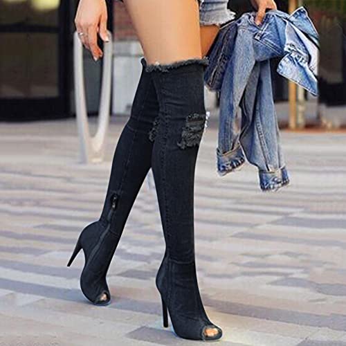 ankle cowboy boots for women, the fashion high high over open spring heel heel tight jeans toe fall knee boots cowgirl boots cow print high heel cowgirl boots