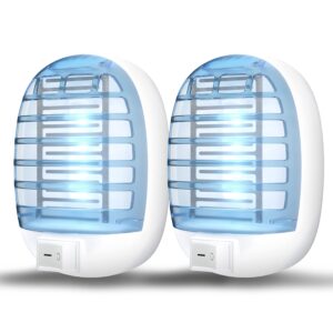 flying bug zapper indoor, electronic insect killer, mosquitoes trap with blue lights for living room, home, kitchen, bedroom, baby room, office
