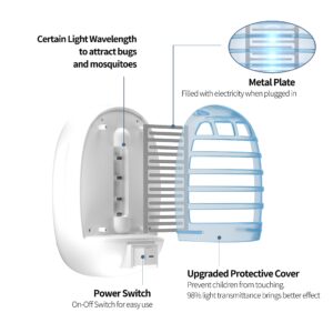 Flying Bug Zapper Indoor, Electronic Insect Killer, Mosquitoes Trap with Blue Lights for Living Room, Home, Kitchen, Bedroom, Baby Room, Office