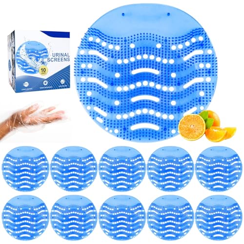 Urinal Screens Deodorizer (10-Pack), Urinal Screen Anti-Splash With Easy Fit & Multiple use, Urinal Screen Cakes for Toilet,Bathroom,Restaurants,Offices,Schools,Hotels