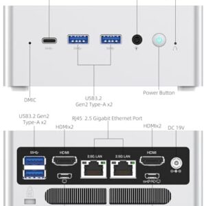 MINISFORUM NAB5 Mini PC 12th Gen Core i5-12450H 8C/12T up to 4.4GHz Mini Computer with Intel UHD Graphics, 32G DDR4 512G PCIe4.0 SSD, 2X HDMI, 2X USB-C, 2X 2.5G LAN, 4X USB3.2 Type-A Desktop Computer