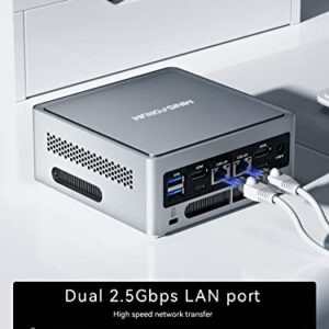 MINISFORUM NAB5 Mini PC 12th Gen Core i5-12450H 8C/12T up to 4.4GHz Mini Computer with Intel UHD Graphics, 32G DDR4 512G PCIe4.0 SSD, 2X HDMI, 2X USB-C, 2X 2.5G LAN, 4X USB3.2 Type-A Desktop Computer