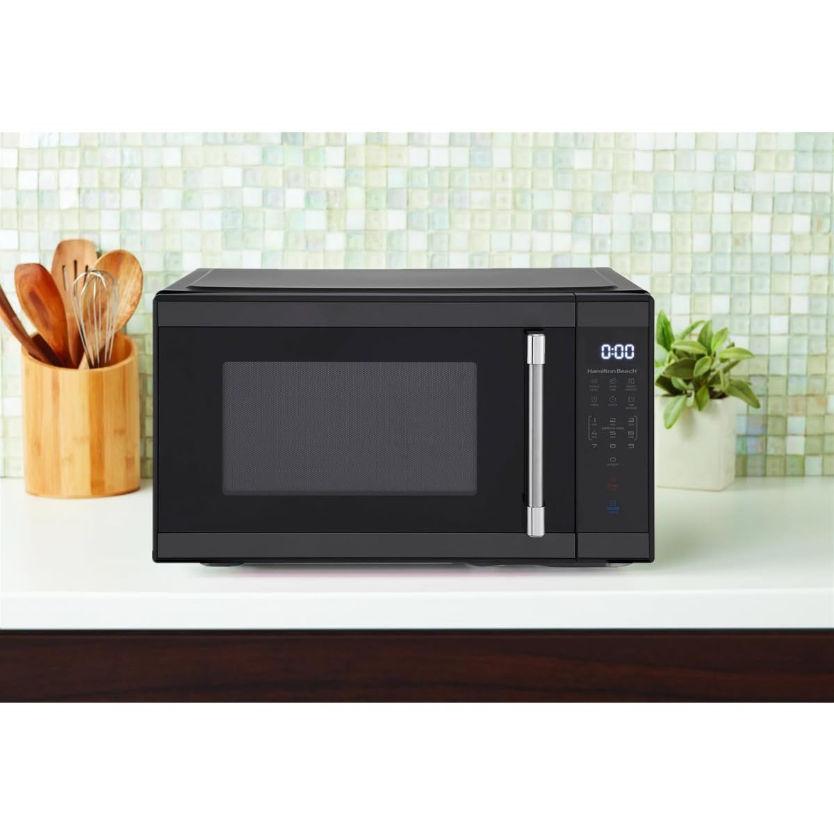 1.1 cu. ft. Countertop Microwave Oven, 1000 Watts, Black Stainless Steel