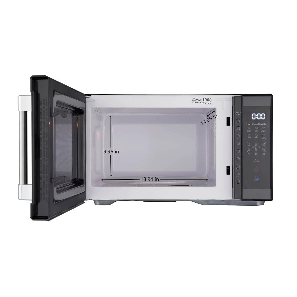 1.1 cu. ft. Countertop Microwave Oven, 1000 Watts, Black Stainless Steel