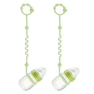 RTMOK (2 Pcs) Sippy Cup Strap Keep Bottles and Sippy Cups Off The Floor, Sippy Cup Holder Strap Suitable for High Chairs, Strollers and Water Bottles- Dishwasher Safe