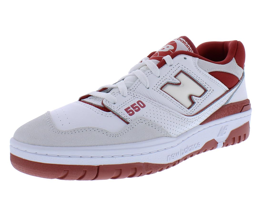 New Balance 550 Unisex Shoes Size 9, Color: White/Red-White