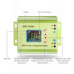 Charge Controller Mppt Solar Charge Controller Mpt-7210A LCD Display 24V 36V 48V 60V 72V 10A Adjustable for Lithium Battery