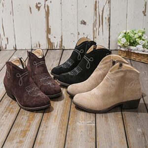 leather & suede winter boots square heel nude short comfortable thick heel suede short boots high heel casual rhinestone wedge boots