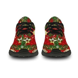 horethy Womens Christmas Shoes Mens Christmas Decorations Print Running Walking Tennis Sneakers for Women Men,Size 11 Men/13 Women Black