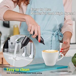 Rechargeable Milk Frother Handheld for Coffee, Electric Stirrer with Wall Mounted Stand, Whisk Drink Mixer Wand, Milk Foamer for Matcha Latte