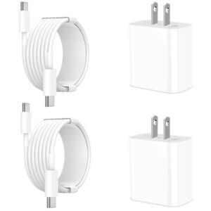 【mfi certified】iphone 15 charger fast charging, kyohaya 2pack pd 20w usb-c power type-c wall charger adapter + 10ft long usb-c to usb-c cable for iphone 15/15 plus/15 pro/15 pro max, ipad pro/air/mini