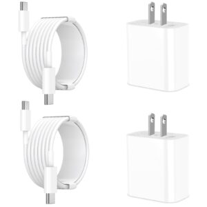 【MFi Certified】iPhone 15 Charger Fast Charging, KYOHAYA 2Pack PD 20W USB-C Power Type-C Wall Charger Adapter + 10FT Long USB-C to USB-C Cable for iPhone 15/15 Plus/15 Pro/15 Pro Max, iPad Pro/Air/Mini