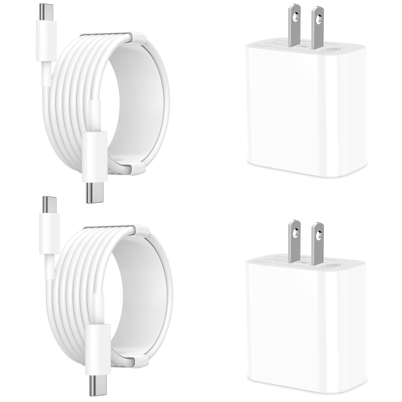 【MFi Certified】iPhone 15 Charger Fast Charging, KYOHAYA 2Pack PD 20W USB-C Power Type-C Wall Charger Adapter + 10FT Long USB-C to USB-C Cable for iPhone 15/15 Plus/15 Pro/15 Pro Max, iPad Pro/Air/Mini