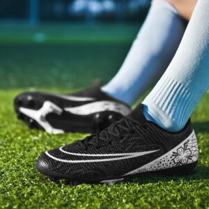 DHOVOR Mens Womens Soccer Cleats Youth Non Slip Athletics Football Cleats Unisex Football Boots Light-Weight Outdoor Soccer Shoes