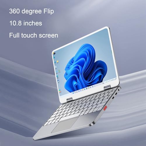 Dpofirs 2 in 1 Touchscreen Laptop 10.8 Inch, 8GB RAM, 1TB SSD 2560x1600P FHD Touch Laptop with Stylus, Flip Convertible Portable Laptop with WiFi, BT, USB C for Study, Game (8+1TB US Plug)