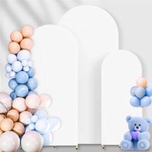 6FT 5FT 4FT Wedding Spandex Arch Backdrop Cover: Round Top Fitted Chiara Arch Stretchy Backdrop Stand Covers for Wedding Party Birthday Shower Reception Bridal Shower Decoration