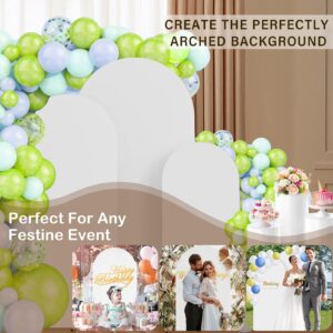 6FT 5FT 4FT Wedding Spandex Arch Backdrop Cover: Round Top Fitted Chiara Arch Stretchy Backdrop Stand Covers for Wedding Party Birthday Shower Reception Bridal Shower Decoration