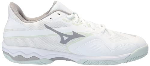 Mizuno Wave Exceed Light 2 AC Women Sneaker, White-Metallic Grey, 6.5