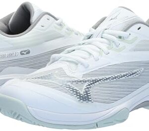 Mizuno Wave Exceed Light 2 AC Women Sneaker, White-Metallic Grey, 6.5