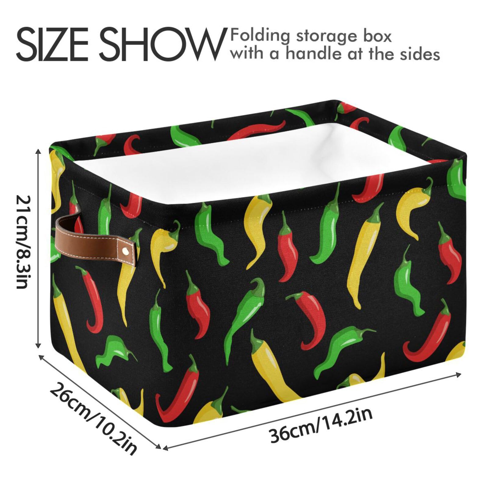 Hot Chili Peppers Storage Basket Bins Foldable Laundry Hamper Toy Storage Bins Box Organizer for Living Room Clothes Nursery Closet Shelf Playroom,1 pcs