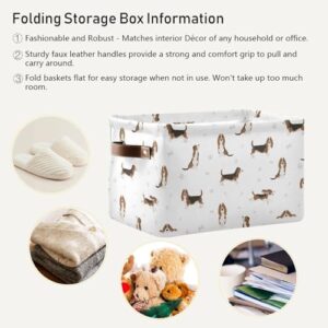 Dog Basset Hound Storage Basket Bins Foldable Decorative Storage Box Laundry Hamper Baskte Storage for Bedroom Office Clothes Pet Nursery Living Room,1 pcs