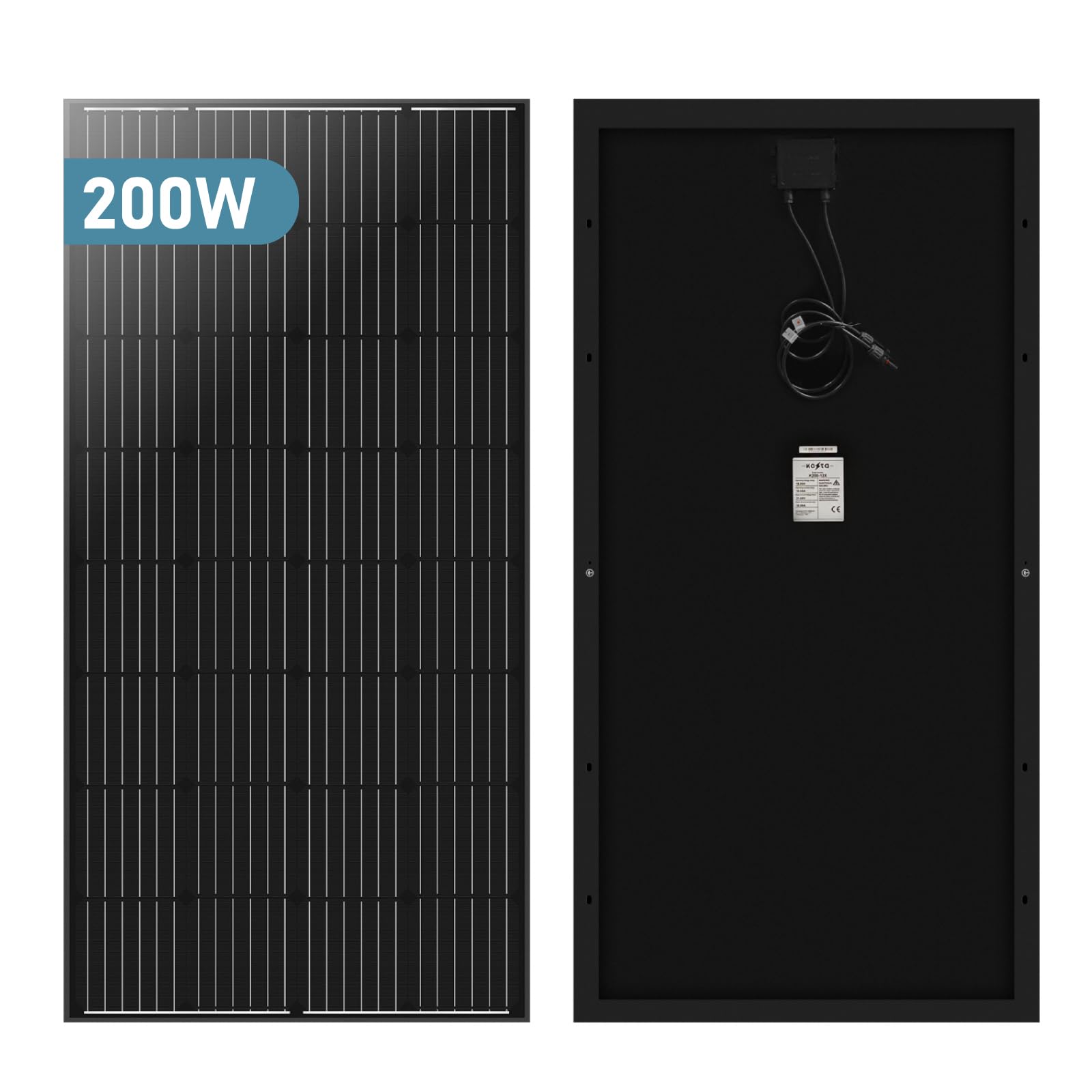 Kosta 200W 12V Monocrystalline Solar Panel for Marine RV Off-Grid System