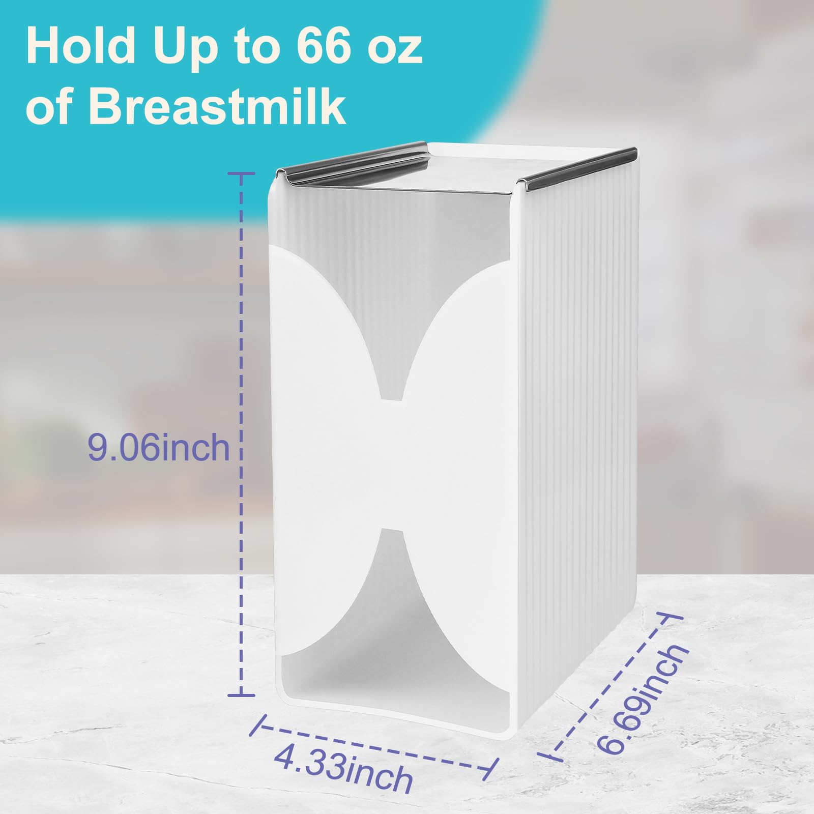 Freeze Organizer and Tower for Breastmilk Storage Bags, Milkybox First-in First-Out Container Storing System with Quick-Freeze Tray to Freezing Breastmilk, Reusable and Breastfeeding Essentials