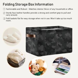 Dark Abstract Camo Storage Basket Bins Foldable Toy Baskets Organization with Handles Laundry Hamper for Bedroom Office Clothes Pet Nursery Living Room,2 pcs