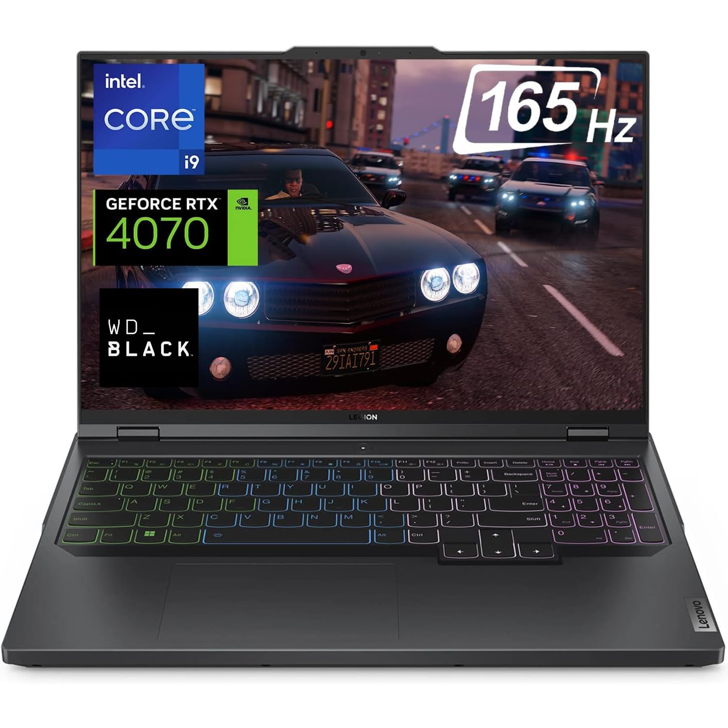 Lenovo Legion Pro 5i Gaming Laptop, GeForce RTX 4070, Intel Core i9-13900HX, 16" WQXGA(2560*1600) IPS 165Hz, 64GB DDR5 RAM, WD_Black 2TB SSD, Webcam, 4-Zone RGB Backlit KB, Wi-Fi 6E, Windows 11 Home