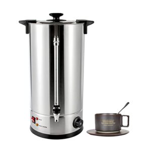 hot water dispenser, 25l/6.6 gal commercial stainless steel electric hot water boiler with double-layer barrel wall, portable thermostable tea urn coffee boiler with practical faucet for hot drinks