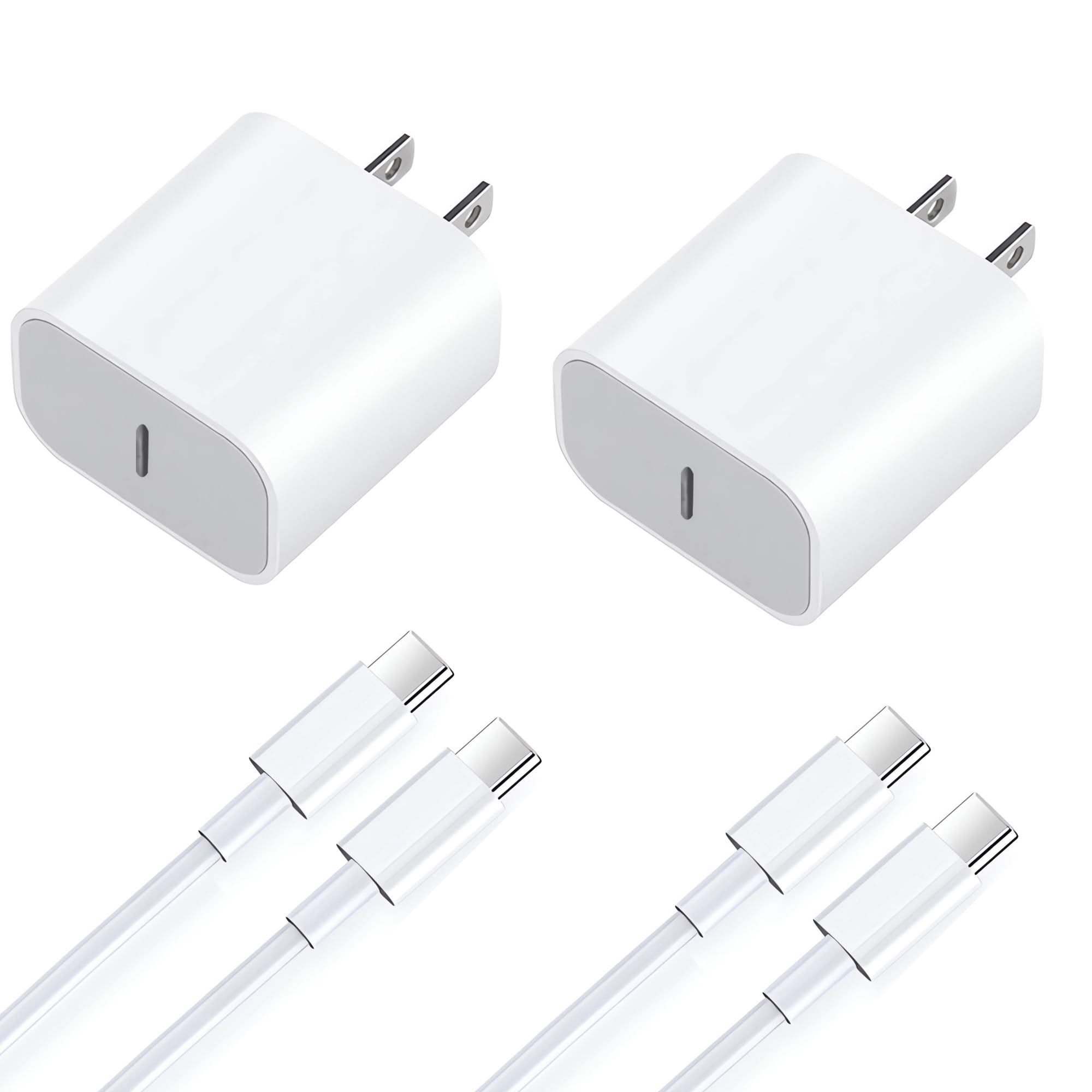 iPhone 15 Charger 20W USB C Charger for iPhone 15/15 Plus/Pro Max, iPad Pro 12.9/11 inch, iPad Air 5th/4th, iPad 10th, 2Pack PD Fast Charger Block with 6.6FT Long USB C to C Cable