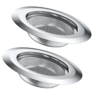kitchen sink strainer stainless steel, kitchen sink drain strainer, kitchen sink drain basket, sink strainers with large wide rim 4.5" diameter for kitchen sinks … (stainless steel)