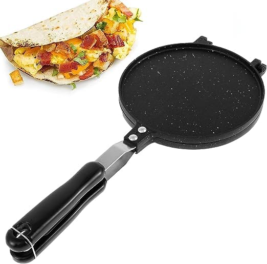 KOMFOR Tortilla Press Pan Non-Stick Flour Tortilla Press with Bakelite Handle Heavy-Duty Aluminum Tortilla Dough Press Pan Multipurpose Tortilla Press Stove Top Pan for Kitchen Tortilla Press Pan