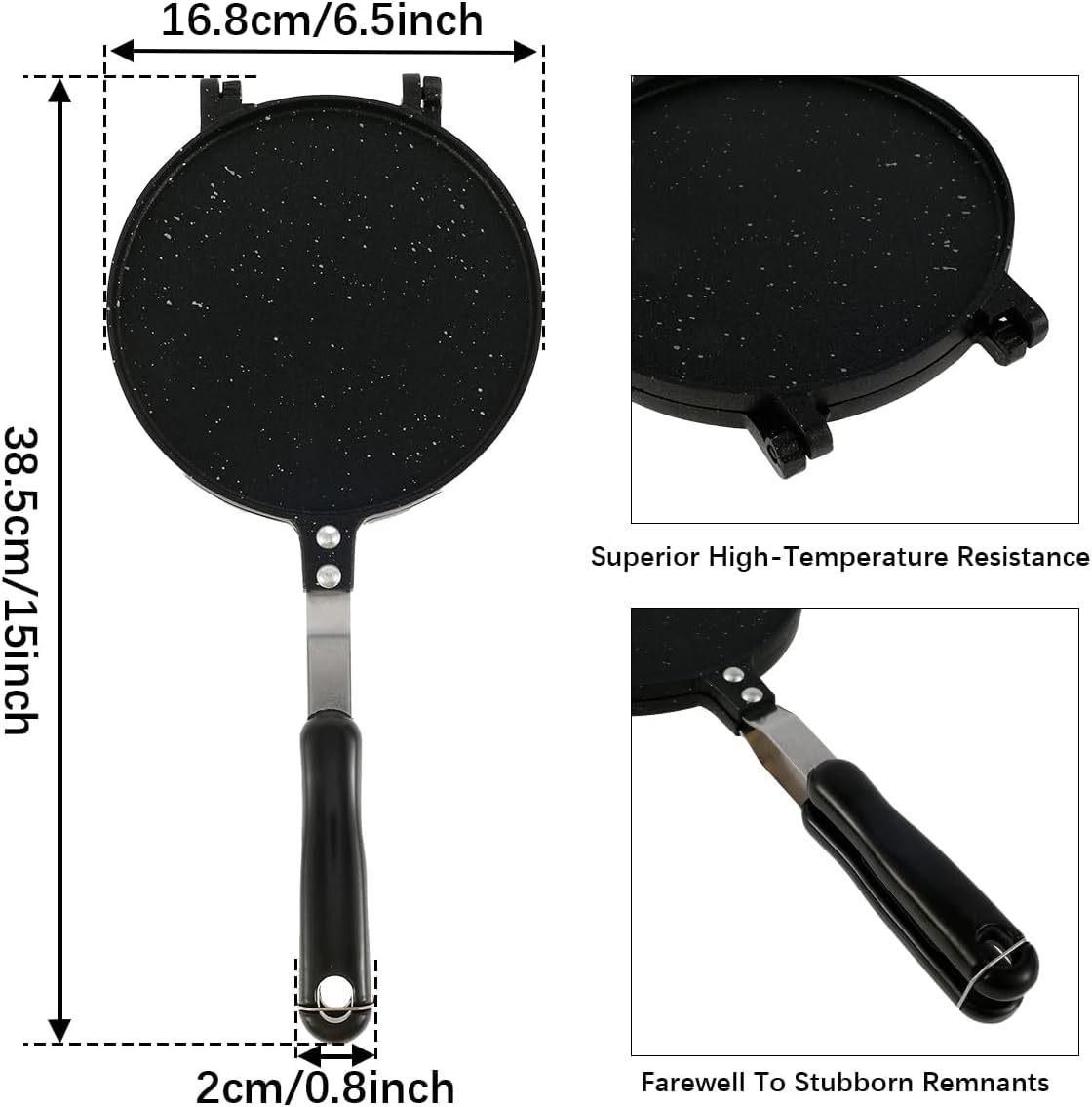 KOMFOR Tortilla Press Pan Non-Stick Flour Tortilla Press with Bakelite Handle Heavy-Duty Aluminum Tortilla Dough Press Pan Multipurpose Tortilla Press Stove Top Pan for Kitchen Tortilla Press Pan