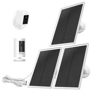 ring camera solar panel, compatible with ring stick up cam battery, ring spotlight cam battery, not for spotlight plus/pro, waterproof, 6w fast charging, dc3.5mm plug (3pack)