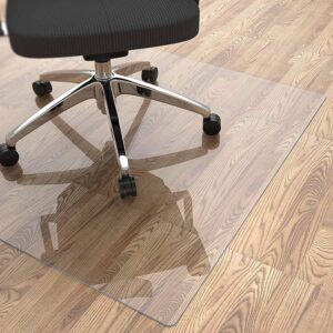 0.06in thick heavy duty clear plastic floor protector mat, transparent non-slip protector mat for office chair, hardwood floor, can be cut chair mat for hard floors carpet protector (color : clear,