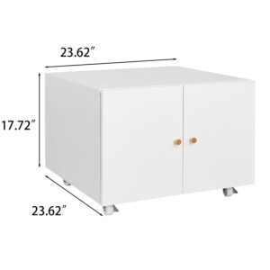 SQLIFE Office Copier File Cabinet, Mobile Lateral Filing Cabinet with 2 Door, Rolling File Cabinet, Printer Stand for Legal/Letter/A4 File