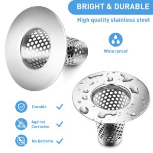 Mestream 2PCS Bathroom Sink Drain Strainers, 1" Small Conical Premium Stainless Steel Porous Hair Catcher, Drainer Filter, Fit for 1.20"-1.60", Depth Than 1.60" Drain Hole