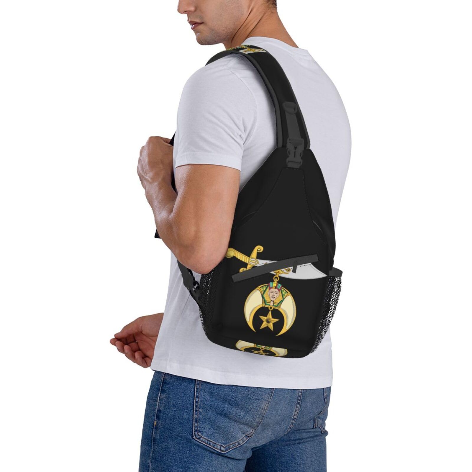 COOBAA Shriners Sling Bag Chest Shoulder Backpack Crossbody Bags For Men Women