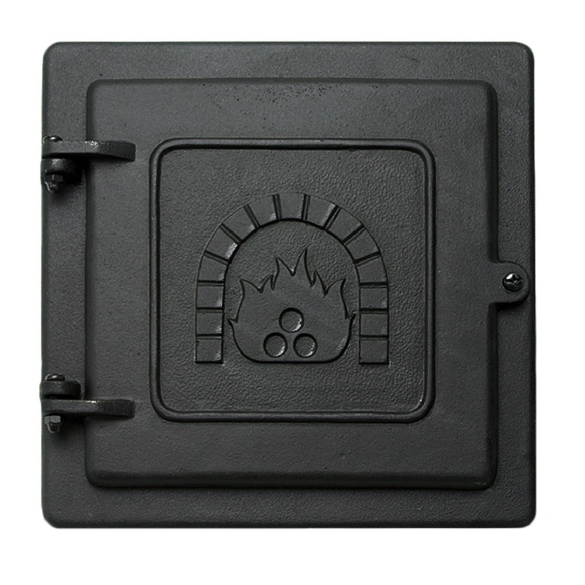 International Cast Iron Clean-Out Door 10.5 Inch Tall Matte Black Metal