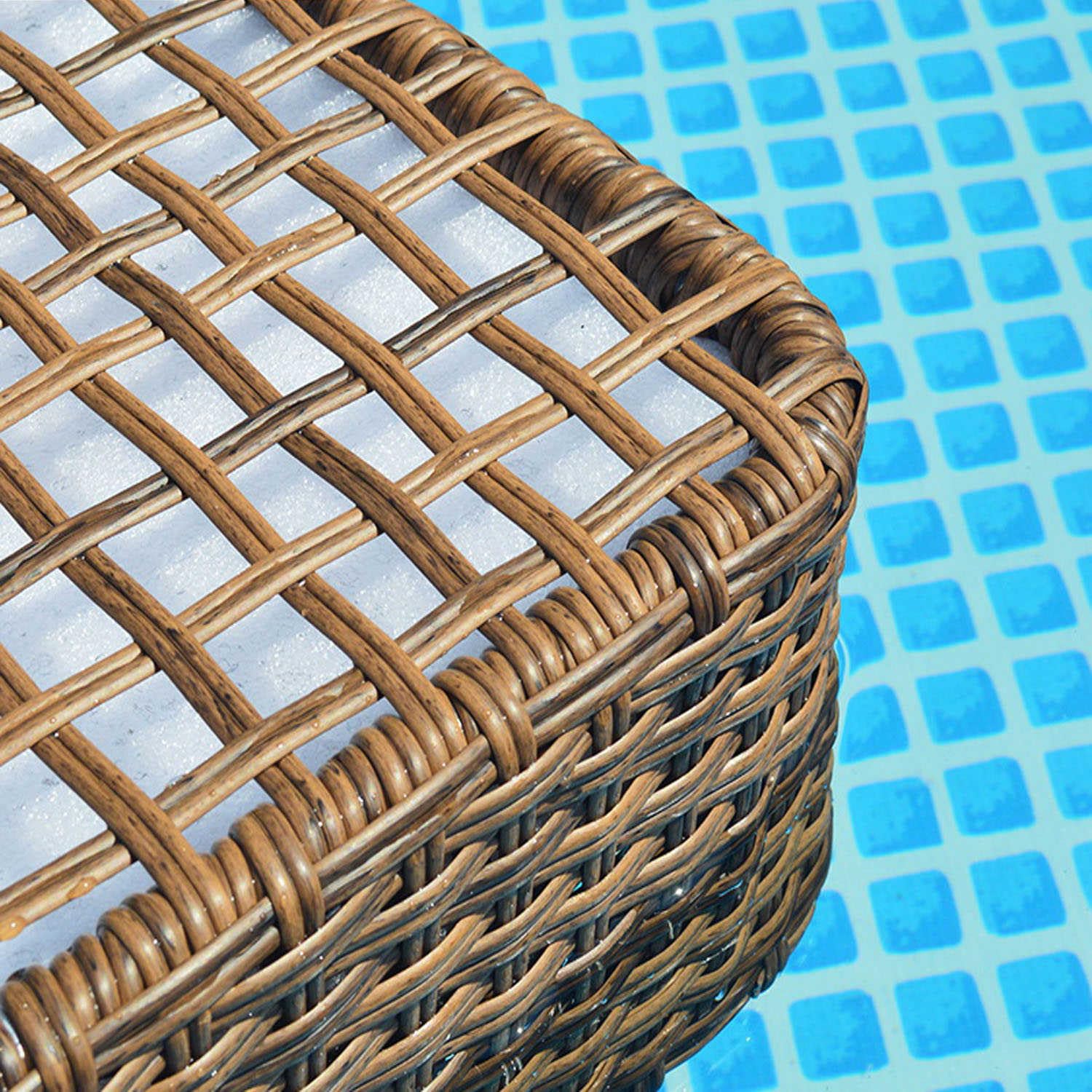 Rattan Floating Tray - Extra Large Pool Serving Basket for Drinks, Brunch, Food - Wedding Photography Accessory - Water Floats - Deluxe Design