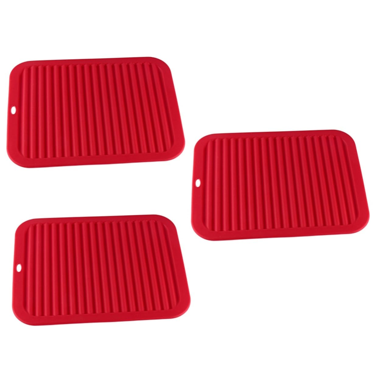 NOLITOY 3pcs Silicone Mat Dish Drying Mats Insulation Pad Silicone Mat Drain Tray Non-slip Pad Dining Table