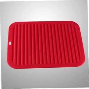 NOLITOY 3pcs Silicone Mat Dish Drying Mats Insulation Pad Silicone Mat Drain Tray Non-slip Pad Dining Table