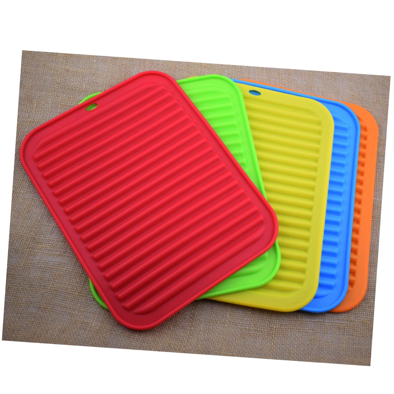 NOLITOY 3pcs Silicone Mat Dish Drying Mats Insulation Pad Silicone Mat Drain Tray Non-slip Pad Dining Table